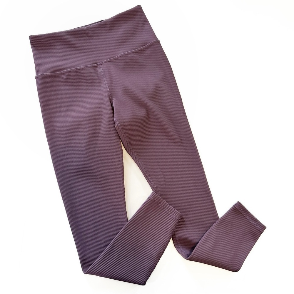 Athleta Elation Rib Tight High Rise Leggings Dusty Purple Women’s Medium